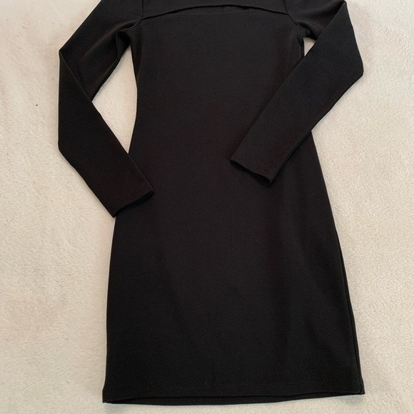 Divided H&M Black Ribbed Keyhole Long Sleeve Bodycon Dress Size 2 - Picture 16 of 16